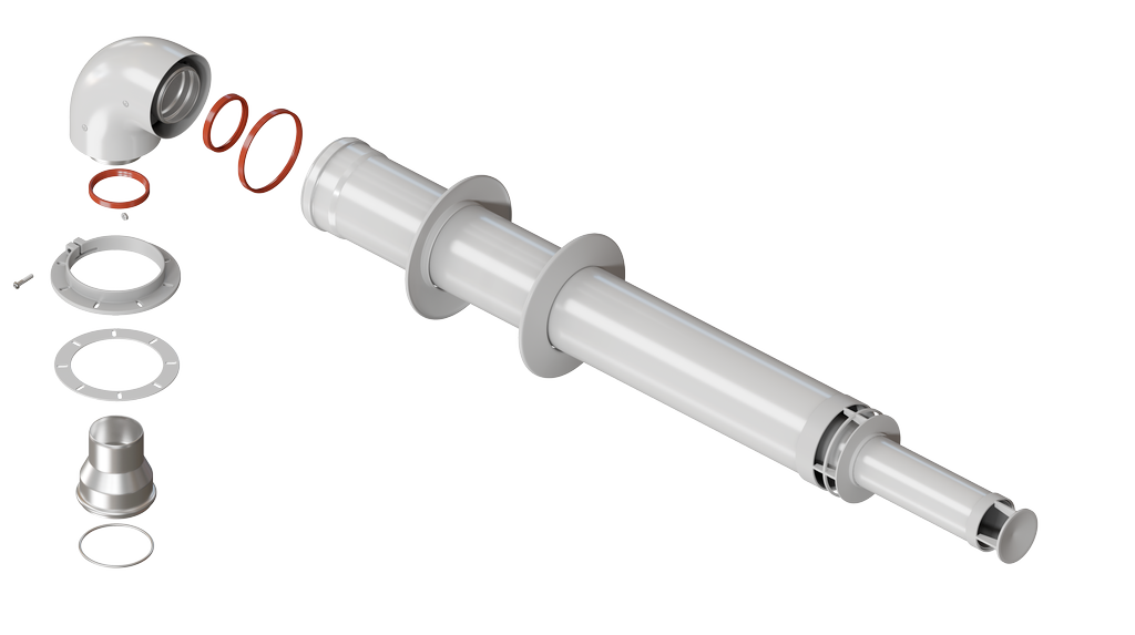 Комплект дымохода 60/100 - 1220мм АНТИЛЕД (Navien Deluxe 75/100 стар.) (KTL-02N-1)