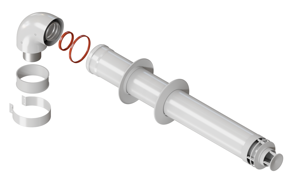 Комплект дымохода 60/100 - 900мм (Protherm Пантера, Гепард с 2015г.) KRATS (KTS-01P-075)