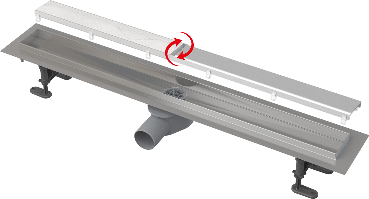 Желоб водоотводящий APZ13-DOUBLE9-950 с двухсторонней решеткой DOUBLE ALCA PLAST