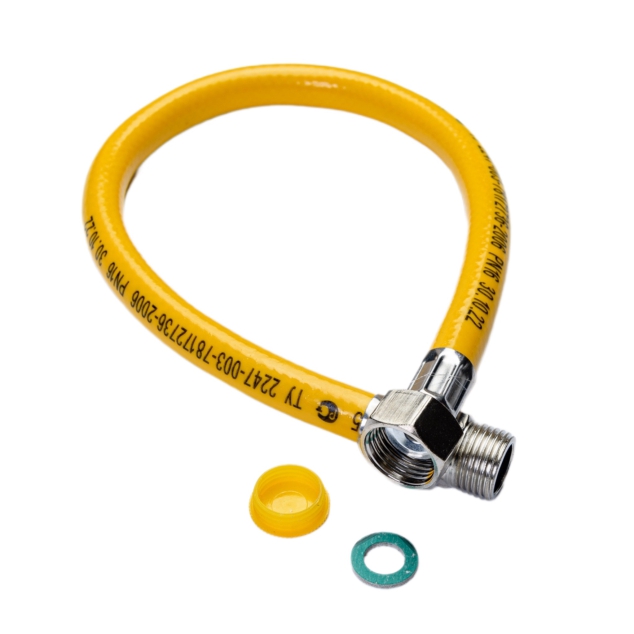 Подводка для газа ПВХ (желтая) 1/2" г.ш. 0,6м (150/1) еврослот ELITELINE