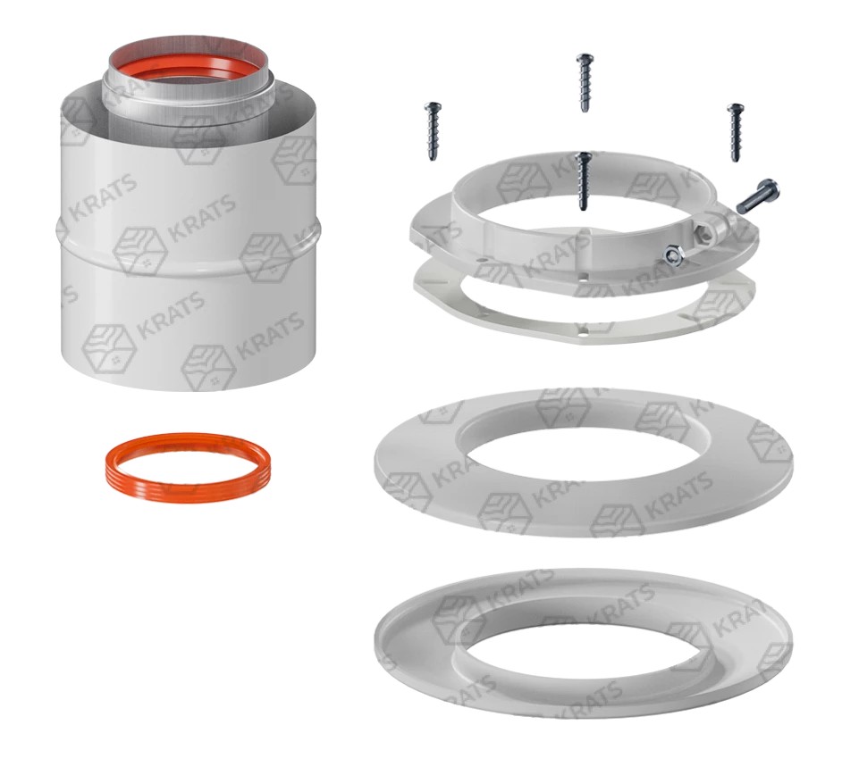 Адаптер вертикальный коакс. 60/100 (Navien S/C/E, Baxi, кроме ECO Nova/Classic)