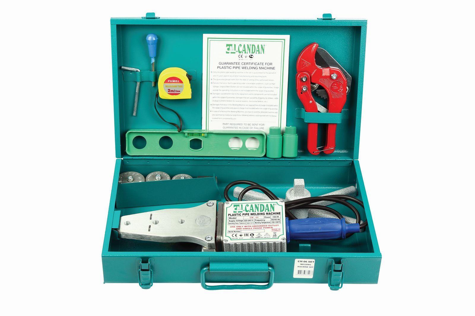 Сварочный аппарат CANDAN (20-40) CM-06 SET (1500Вт, ножницы, уровень, рулетка, метал.кейс)