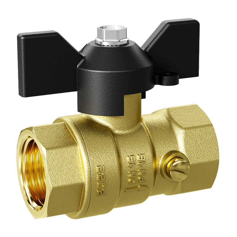 Кран шар.15.Внут-Внут.Б 1/2" бабочка "LD Pride" М20 для манометра