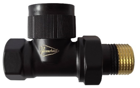 Клапан термостатический для рад. прямой 1/2" Arrowhead Black, (212022B) ЧЁРНЫЙ