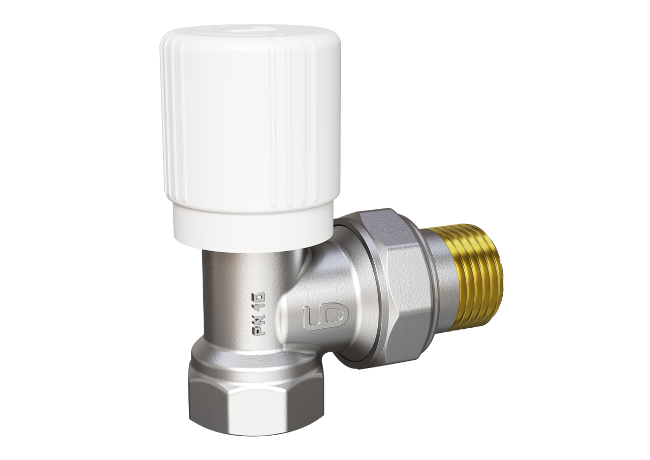 Клапан радиаторный 3/4" регулировочный угловой LD Pride 59.20.В-ГШ.Р.У Ду20 Ру10 (верхний)