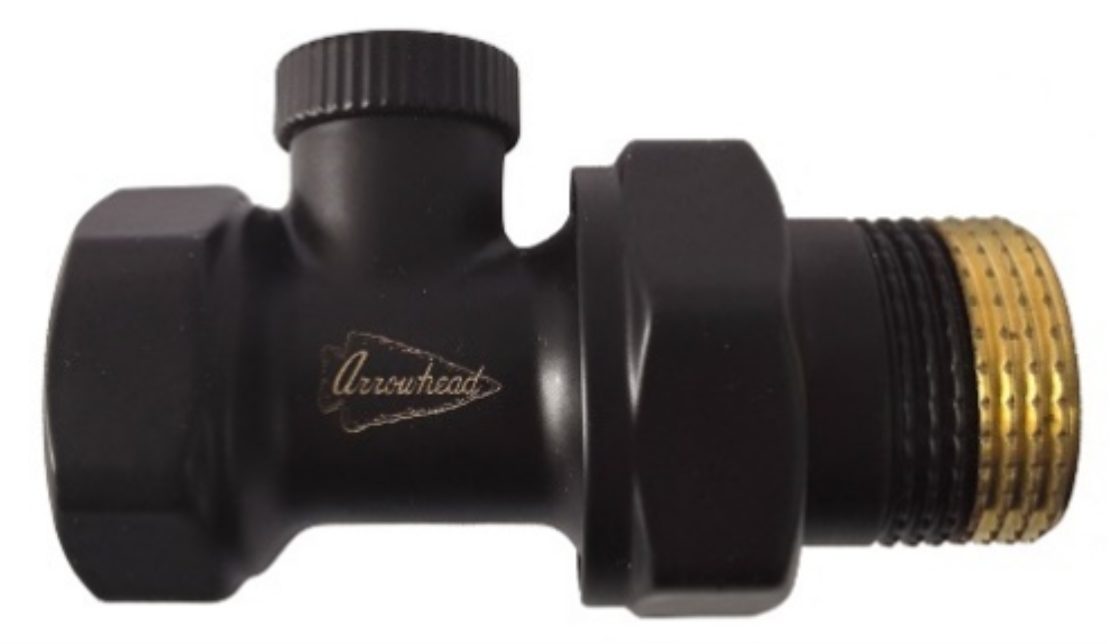 Клапан зап.для рад. прямой. 3/4" низ Arrowhead  Black (215033B) ЧЁРНЫЙ