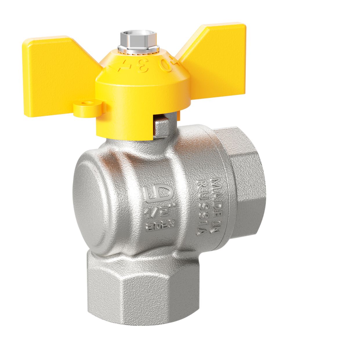 Кран шар.газовый угловой 15 (1/2").Внут-Внут.Бабочка.GAS "LD Pride"