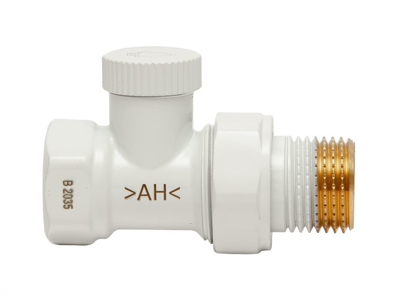 Клапан зап.для рад. прямой. 1/2" низ Arrowhead White (215022W) БЕЛЫЙ