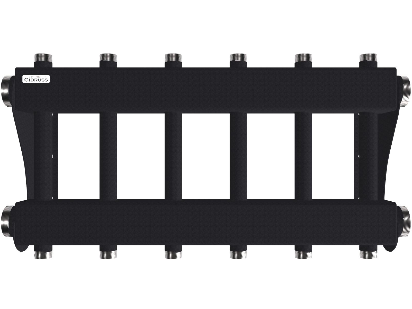 Модульный коллектор MK-250-6DU до 250 кВт, 2 магистр. подкл. G 2″, 3 контура G 1″ вверх и 3 вниз