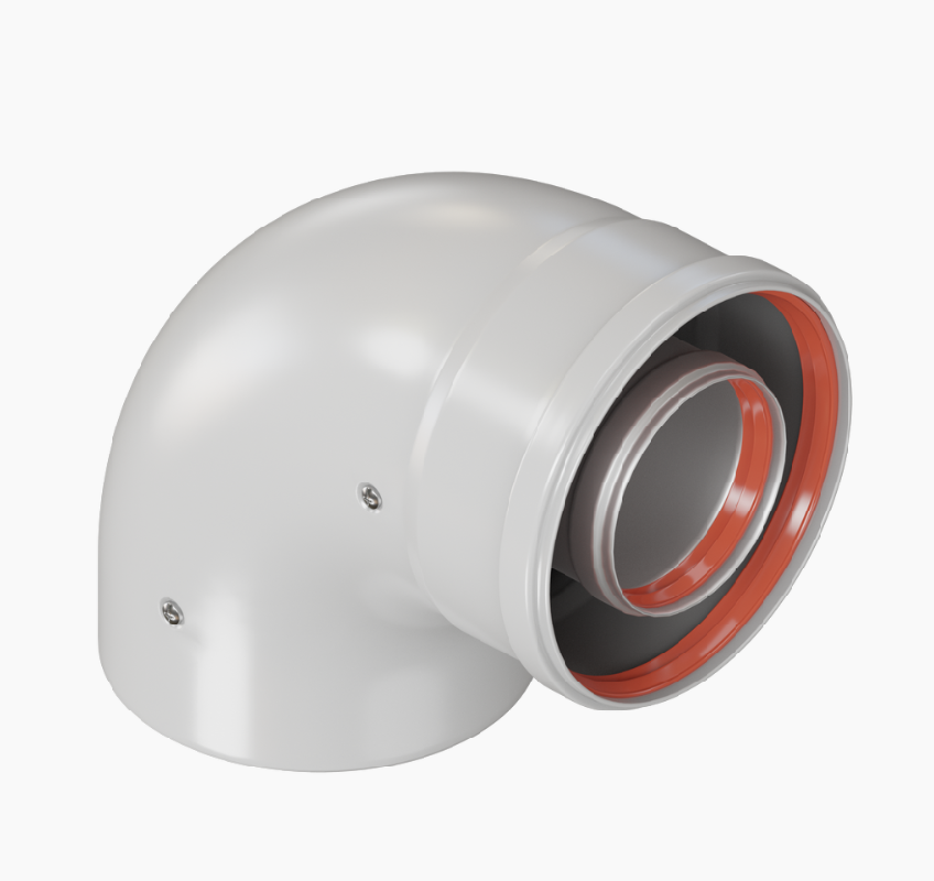 Отвод промежуточный угол 90 гр. 60/100 KRATS (PK-90-05L)