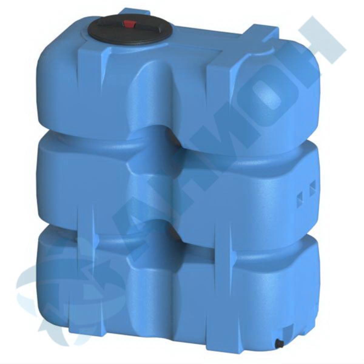 Пластиковая емкость АНИОН T1500ФК23 прямоугольная 1 500 л с дыхательным клапаном и сливом