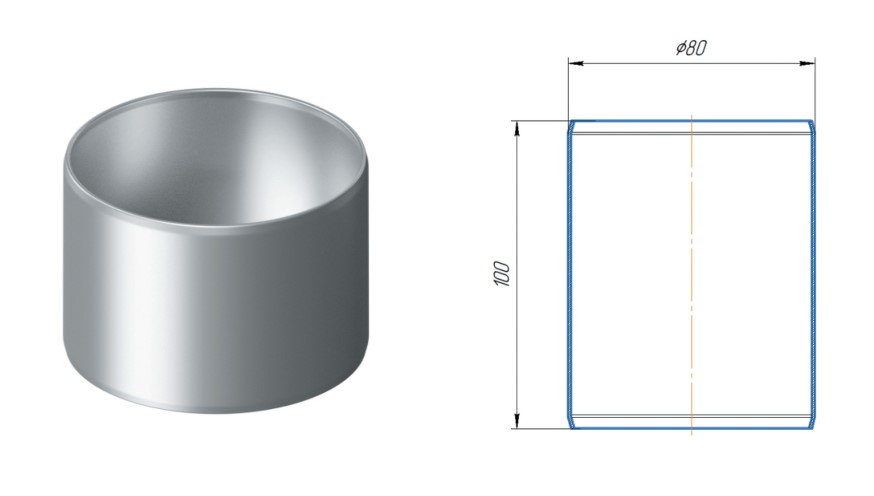 Втулка D80 L=100 KRATS