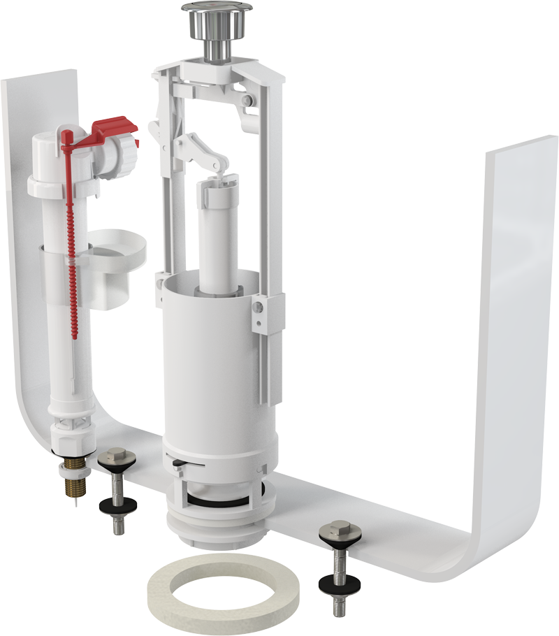 Выпускной комплект со стоп кнопкой, впускной механизм А18 3/8, ALCA PLAST (SA2000SK 3/8" CHROM)