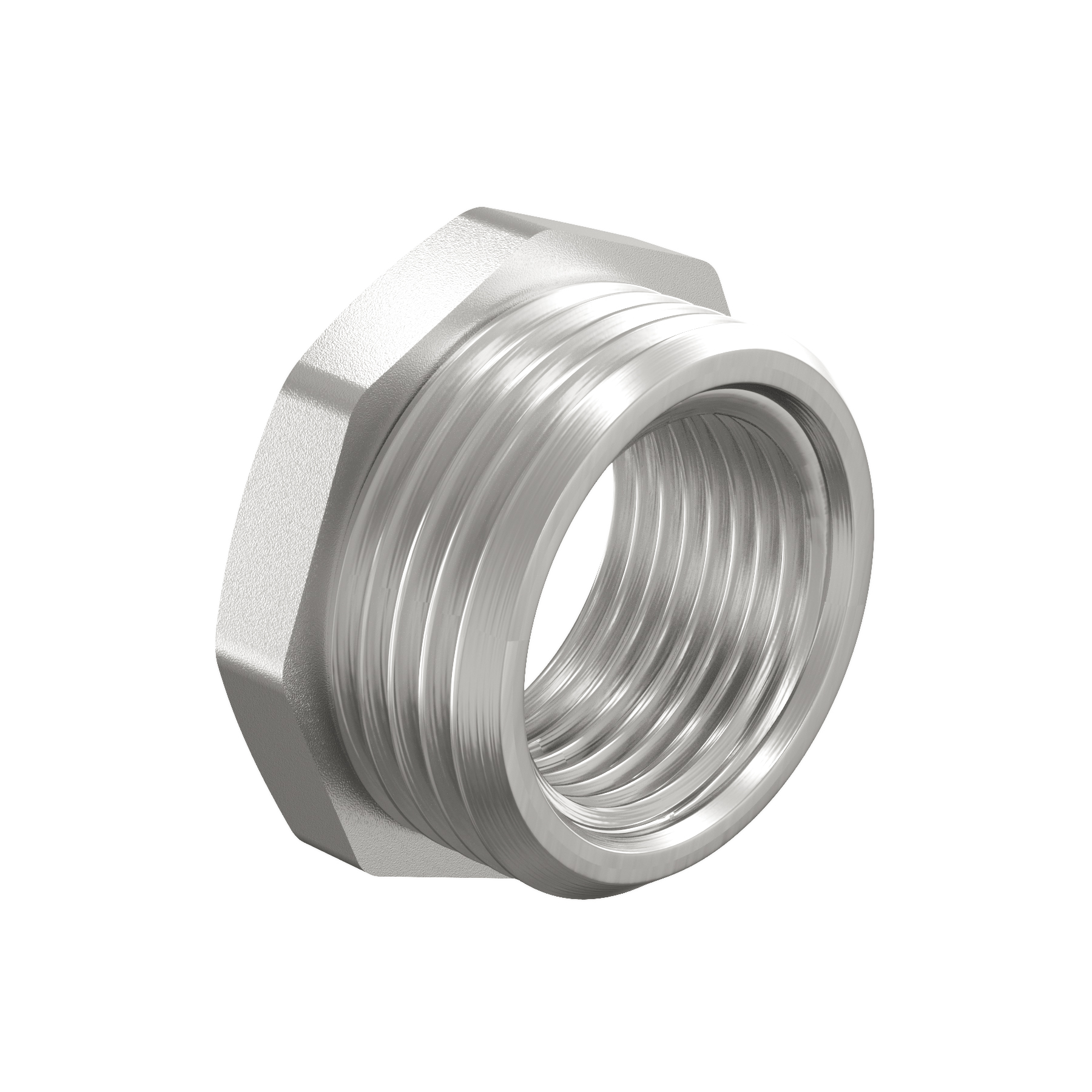 Футорка DN20х15 (3/4" НР х 1/2" ВР) латунь никель "LD Pride"