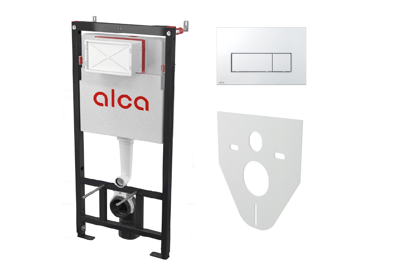 Инсталляция ALCA PLAST AM101/1120-4:1 M571-VE-01 4 в 1 кнопка ХРОМ ГЛЯНЕЦ