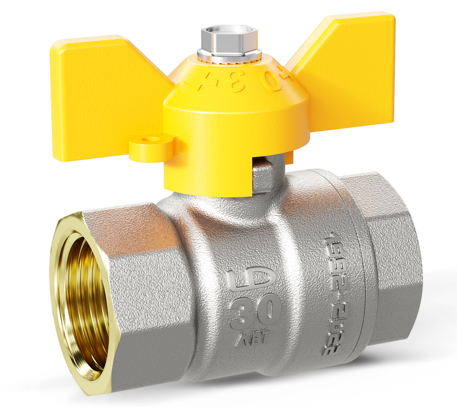 Кран шар.газовый.32 (1 1/4").Внут-Внут.Бабочка.GAS "LD Pride"