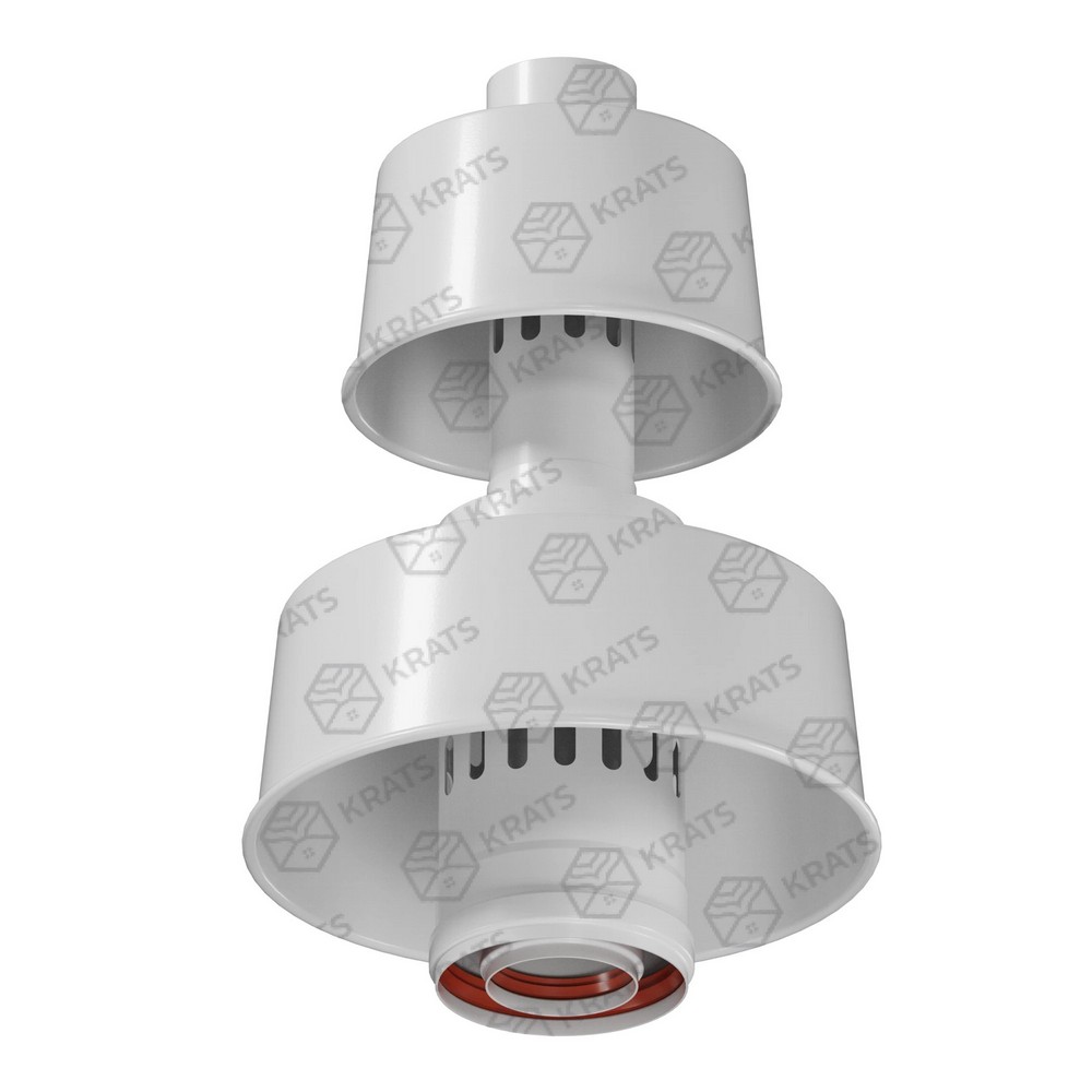 Оголовок с ветрозащитой D 60/100 БЕЛЫЙ KRATS