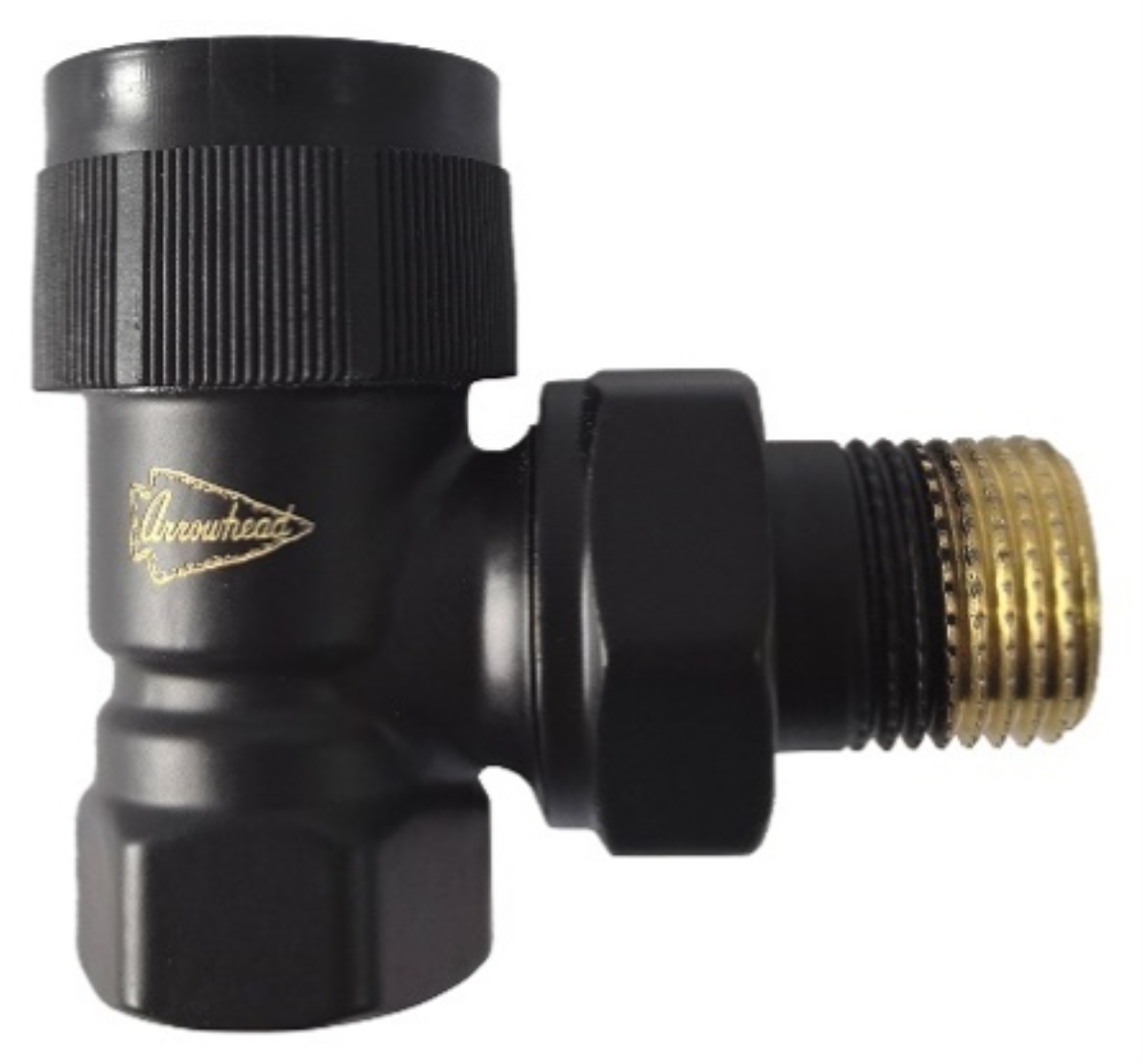 Клапан термостатический для рад. угл. 1/2 Arrowhead Black, (212122B) ЧЁРНЫЙ