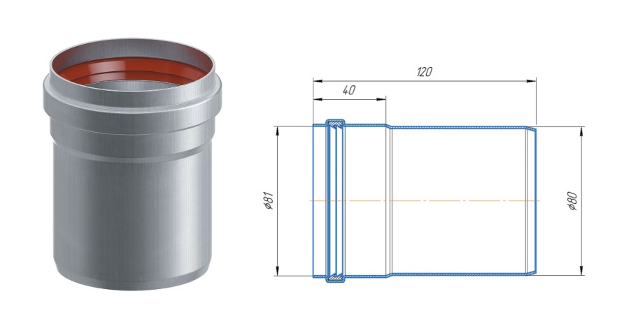 Адаптер соединительный D80 M/P KRATS