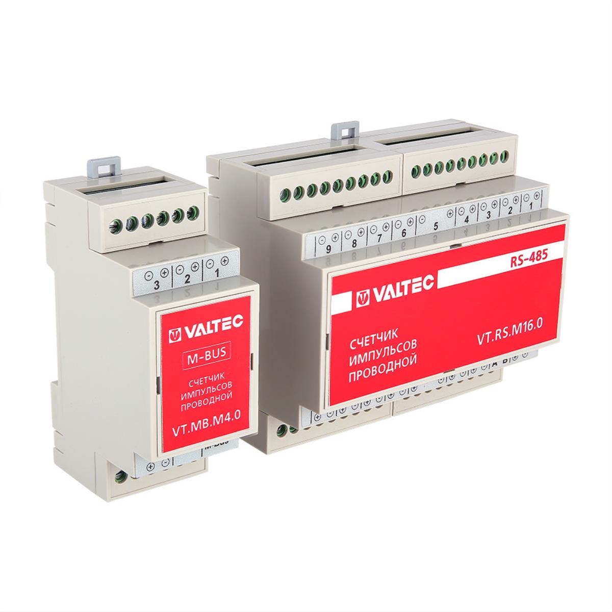 Счетчик импульсов проводной универсальный c выходом M-BUS 10 каналов, внешнее питание, крепление на DIN-рейку, IP20 (VT.MB.M10.0)