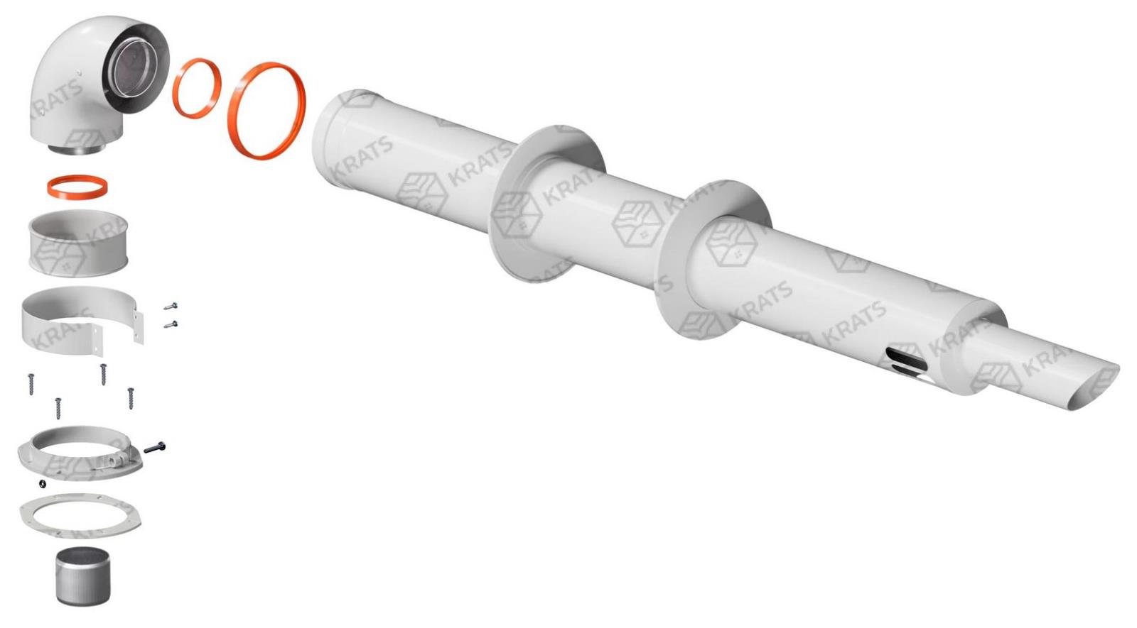 Комплект дымохода АНТИЛЕД УНИВЕРСАЛЬНЫЙ 60/100 - 1220мм (кроме Immergas и Navien Deluxe 75/100)