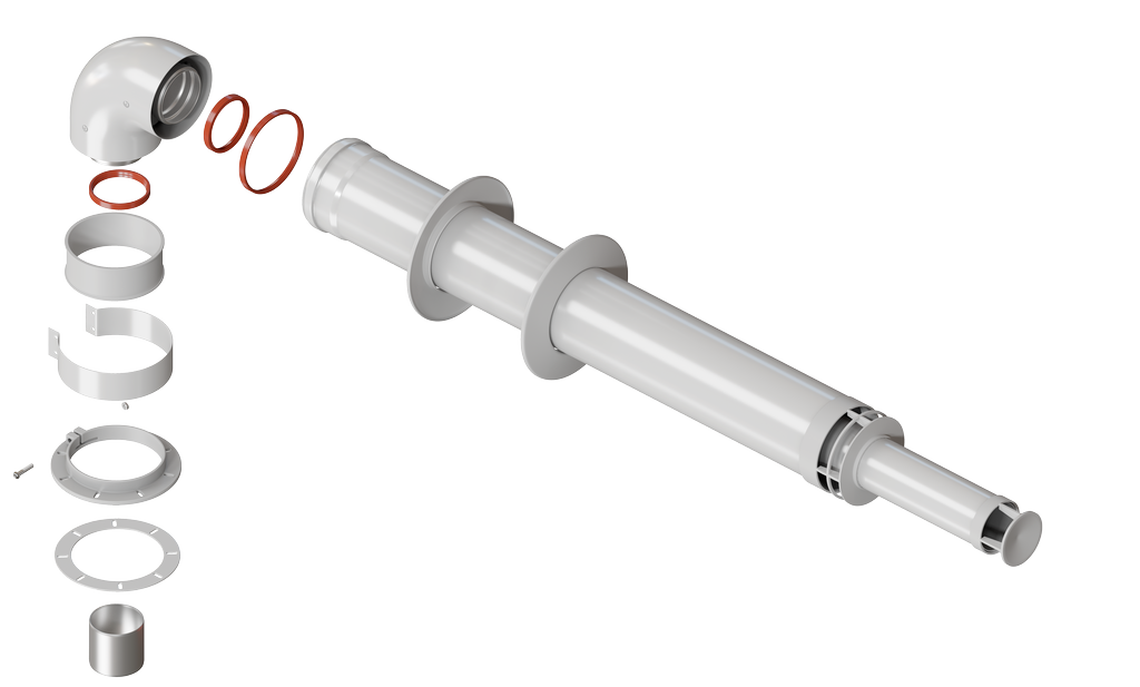 Комплект дымохода АНТИЛЕД УНИВЕРСАЛЬНЫЙ 60/100 - 1220мм (кроме Immergas и Navien Deluxe 75/100)