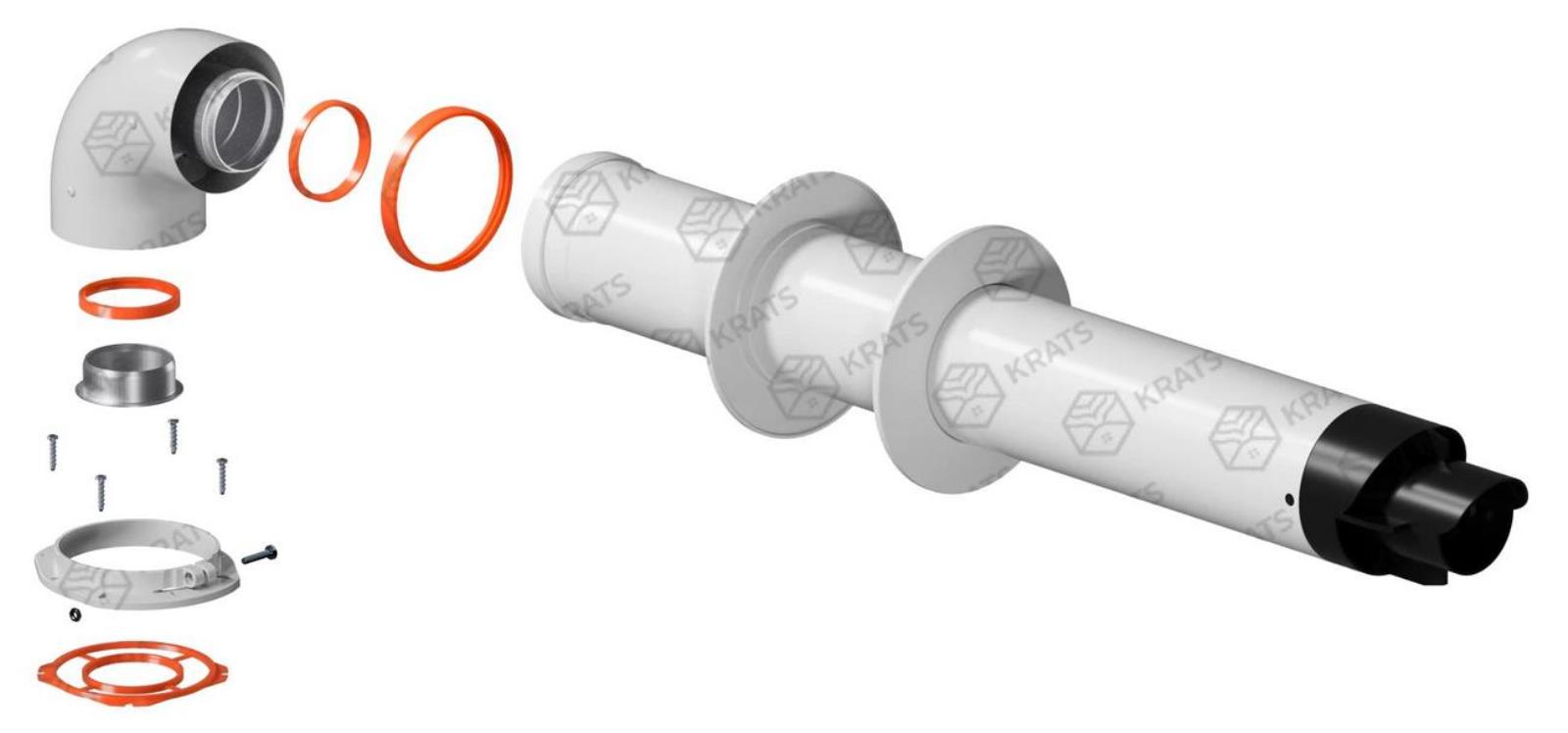 Комплект дымохода 60/100 - 900мм (IMMERGAS)