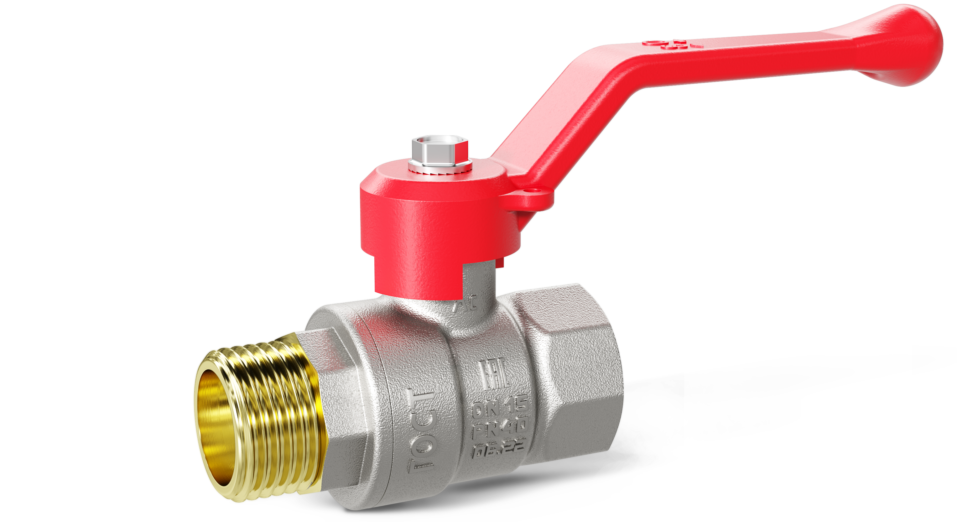 Кран шар.15.Внут-Нар.Р 1/2" рычаг "LD Pride" R (красный)