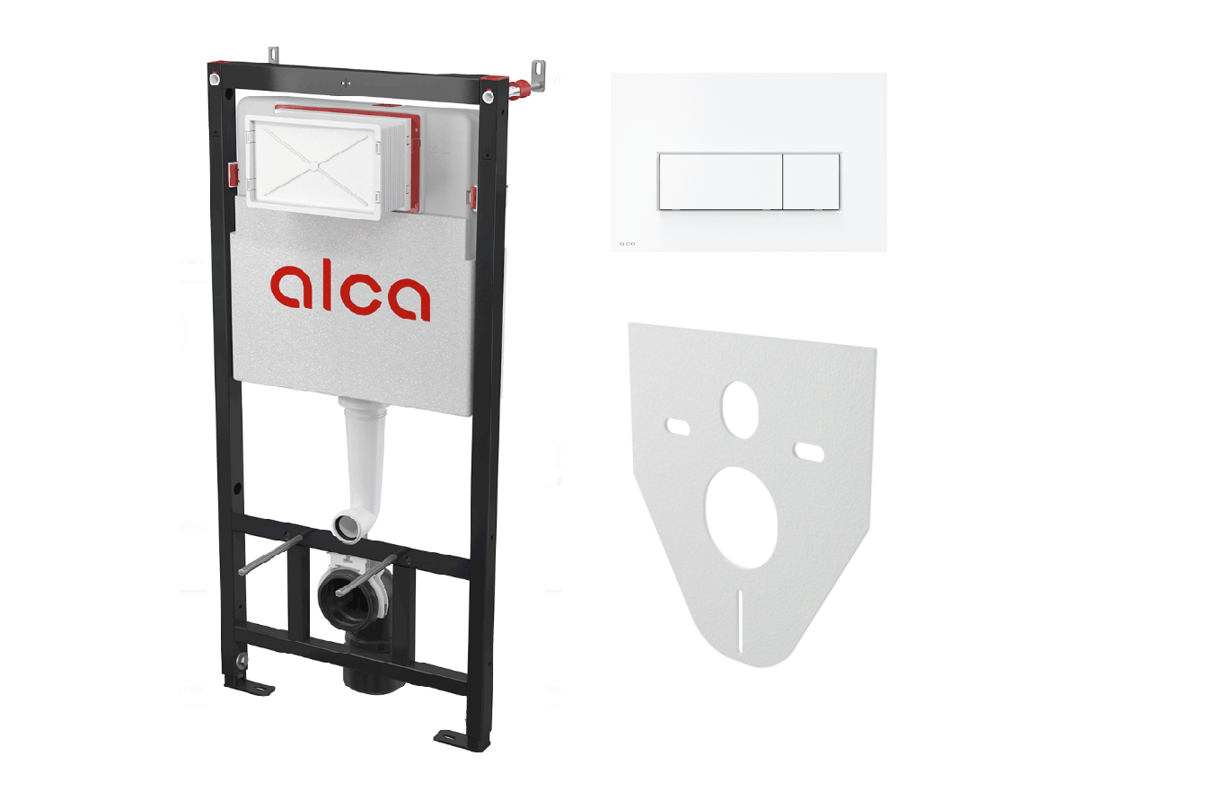 Инсталляция ALCA PLAST AM101/1120-4:1 M570-VE-01 4 в 1 кнопка БЕЛЫЙ ГЛЯНЕЦ