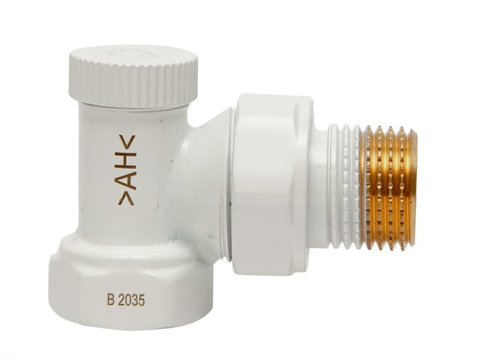 Клапан зап.для рад. угл. 1/2" низ Arrowhead White, (215122W) БЕЛЫЙ