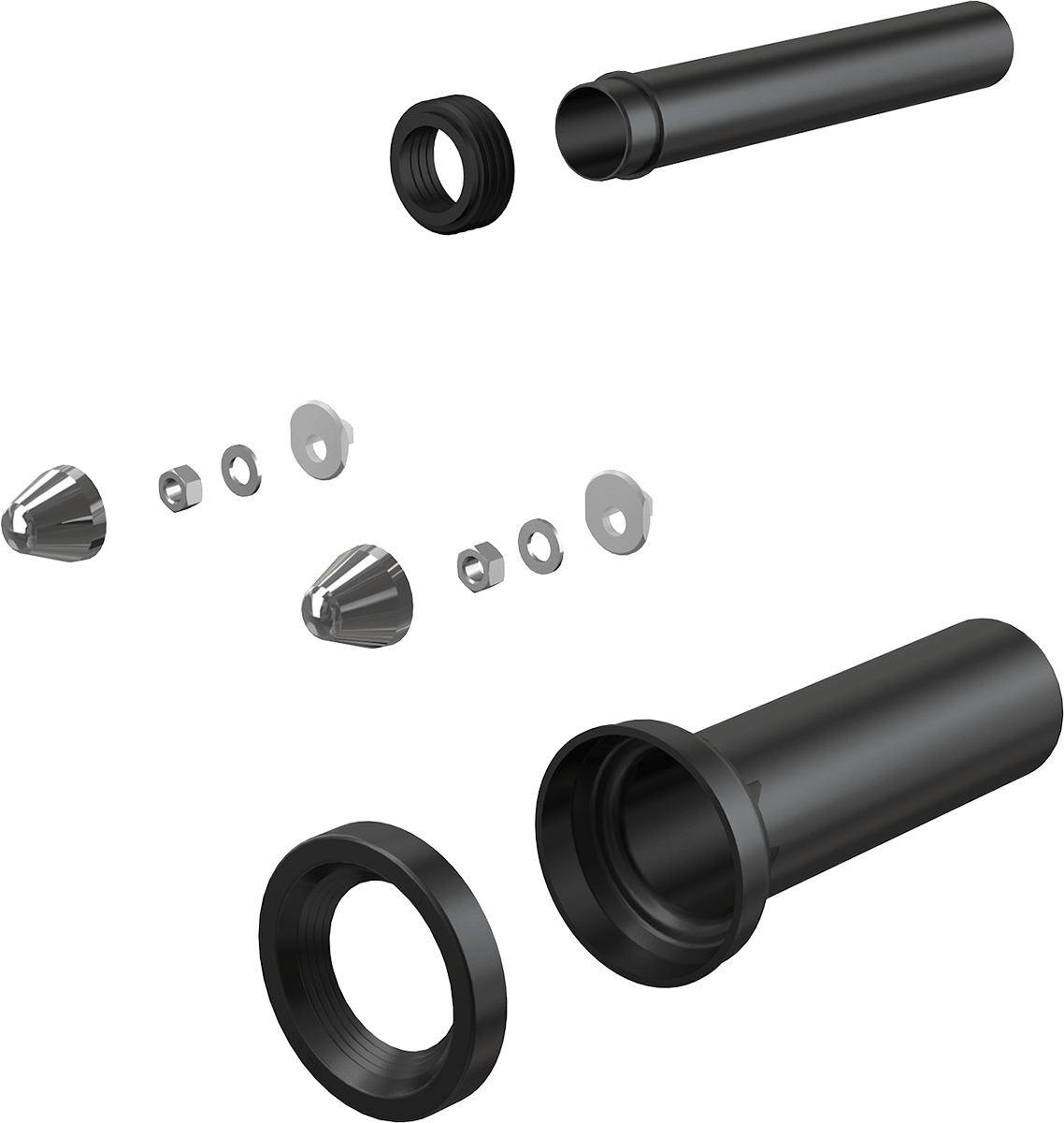Комплект дополнительных принадлежностей DN90, 300 мм, PE, хром, ALCA PLAST (M9000K-DN90)