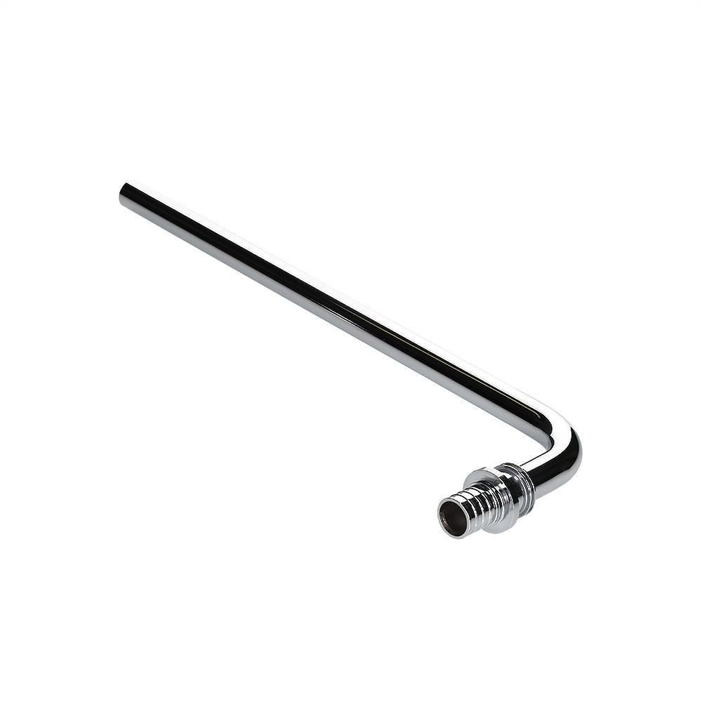 Угольник универс рад с латун хром. трубкой с плавн поворотом, короткий 20х15х300 (VTm.481.C.002015) 