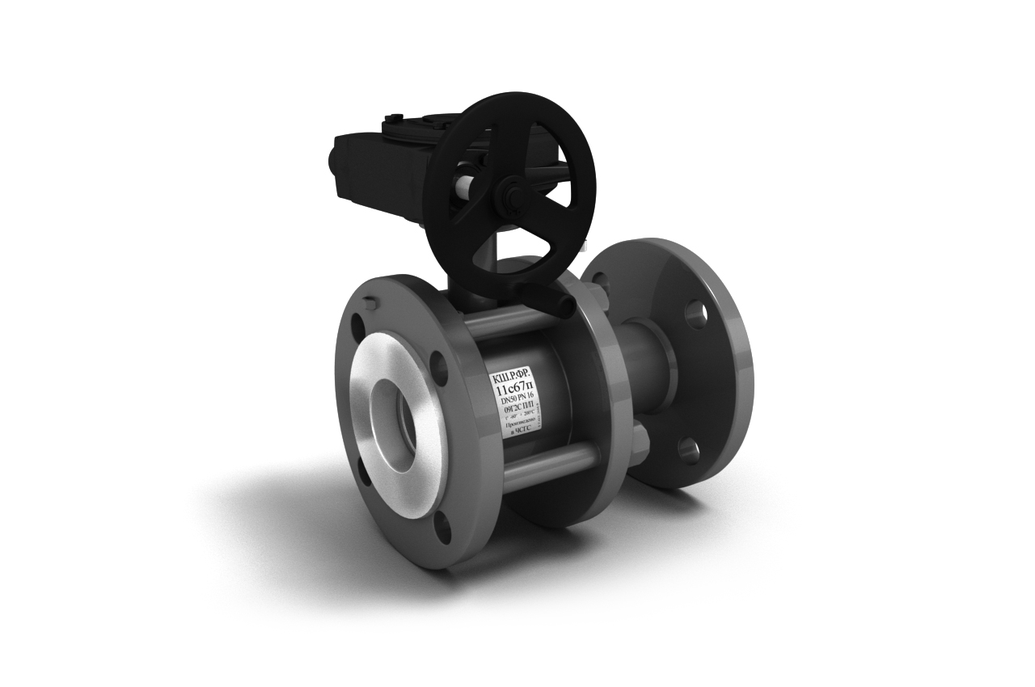 Кран шаровый LD 11с67п КШРФР из стали 20 Ду150 Ру1,6МПа полнопроходной с редуктором