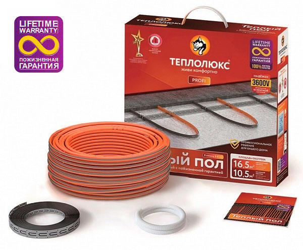 Кабель нагревательный "Теплолюкс" ProfiRoll 25,0 м/450 Вт