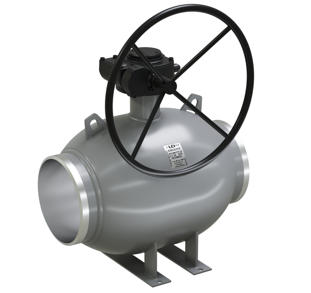 Кран шаровый LD КШЦПР из стали 20 Ду250 Ру2,5МПа с редуктором полнопроходной