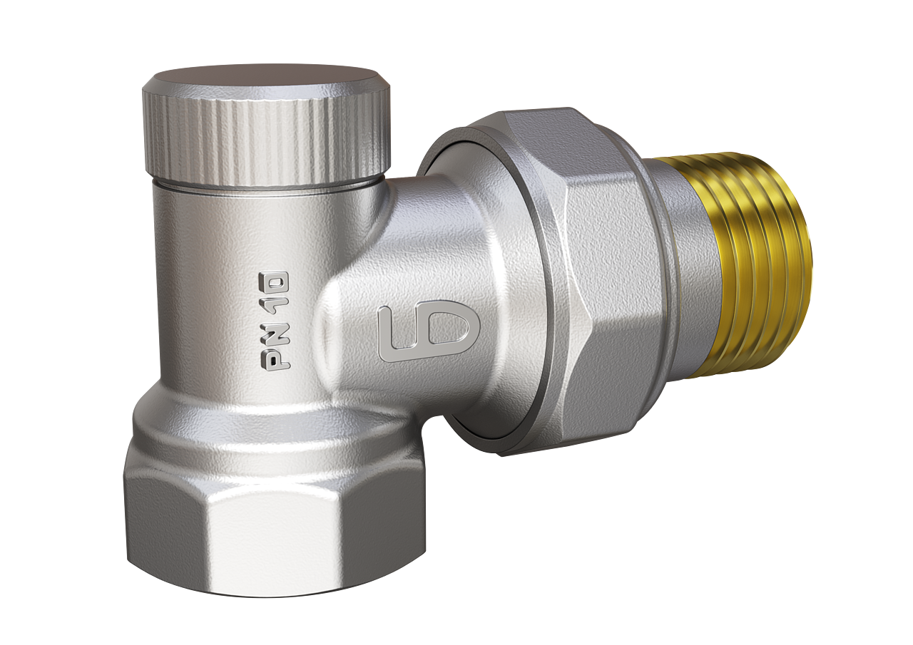 Клапан радиаторный 3/4" настроечный угловой LD Pride 59.20.В-ГШ.Н.У Ду20 Ру10 (нижний)