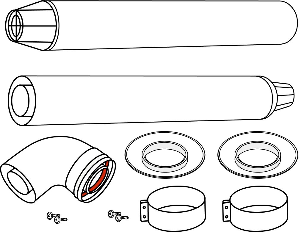 Газовый коаксиальный комплект Ø60/100 ARISTON L = 1м